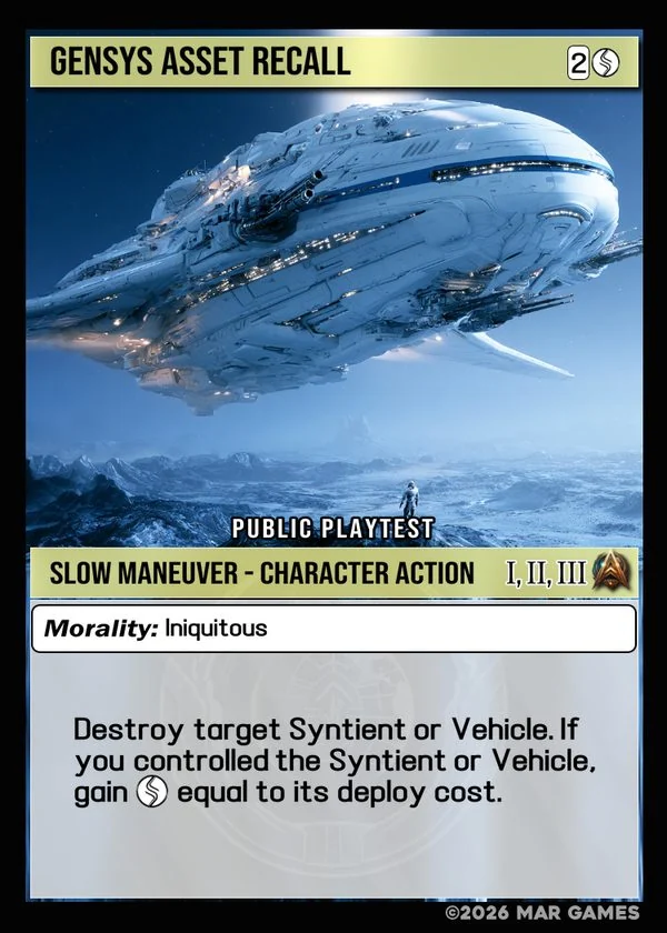 GENSYS Asset Recall card