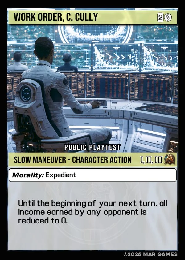 Work Order, C. Cully card