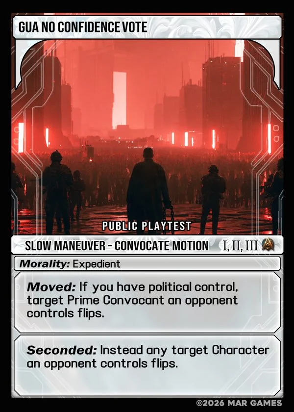 GUA No Confidence Vote card