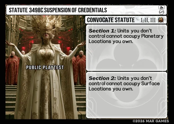 Statute 3498C Suspension of Credentials card