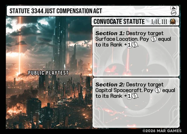 Statute 3344 Just Compensation Act card