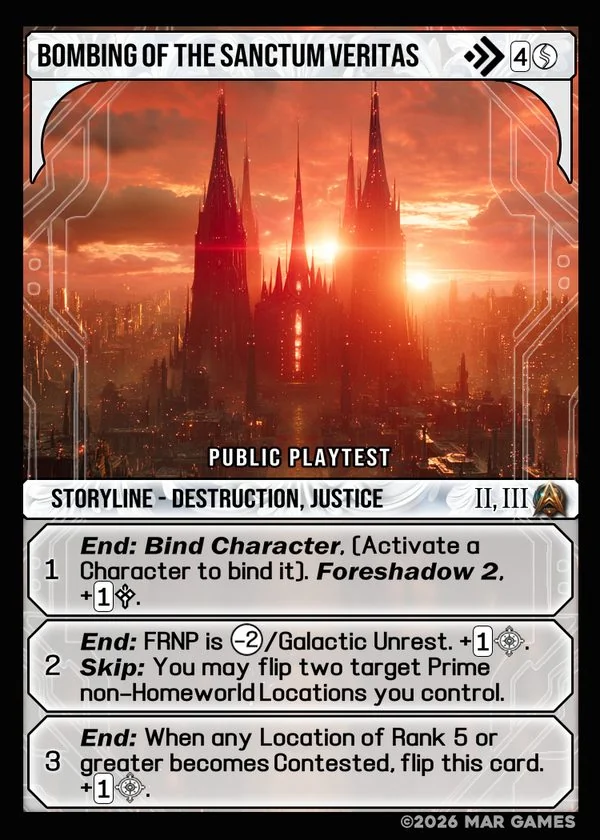 Bombing of the Sanctum Veritas card