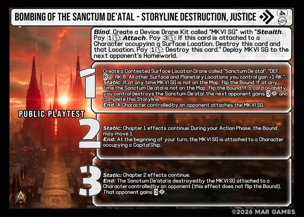 Bombing of the Sanctum De'atal card