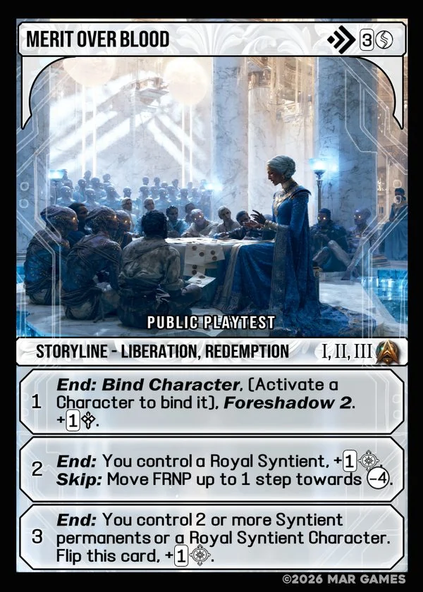 Merit Over Blood card