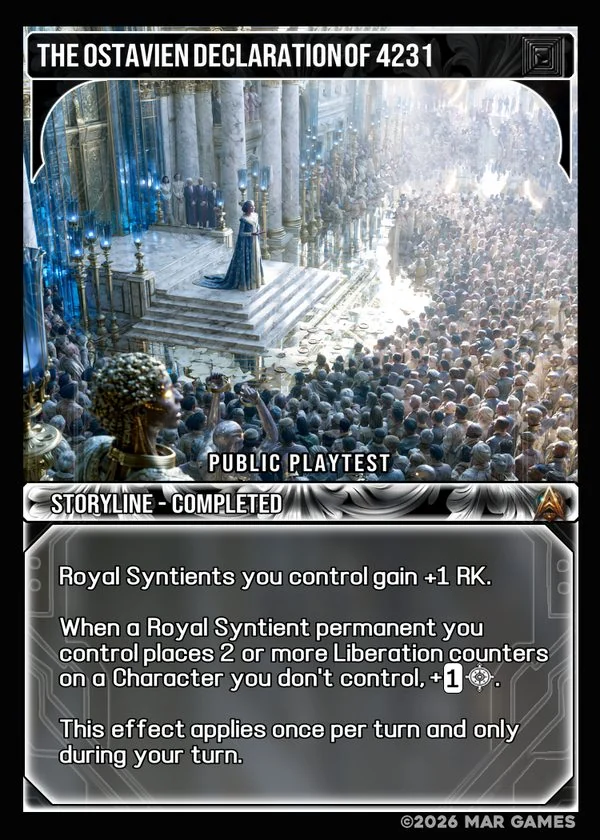The Ostavien Declaration of 4231 card