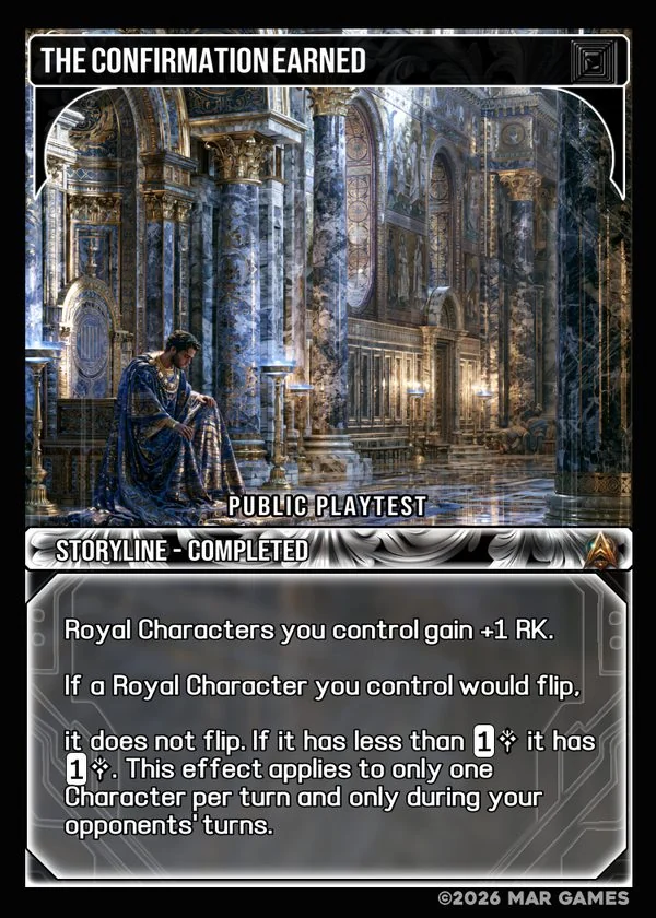 The Confirmation Earned card