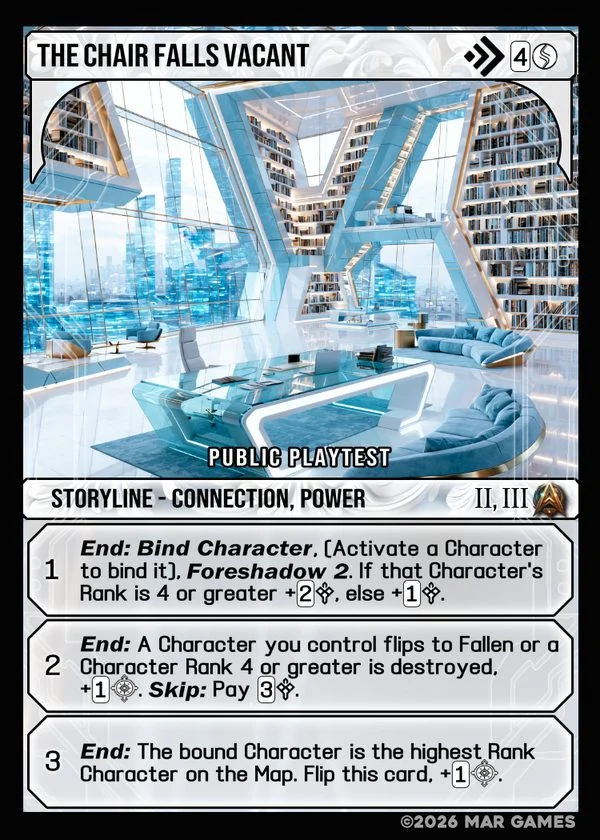 The Chair Falls Vacant card
