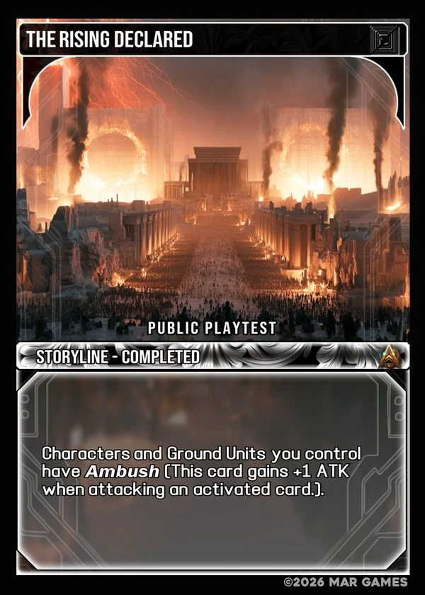 The Rising Declared card