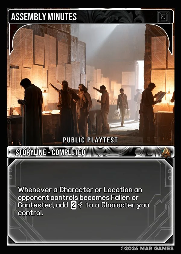 Assembly Minutes card